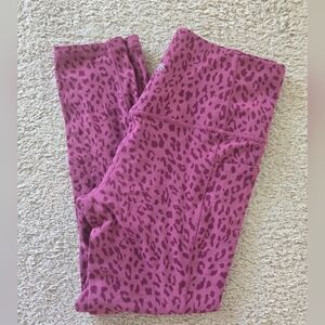 Athleta Magenta Leopard Leggings - Women's